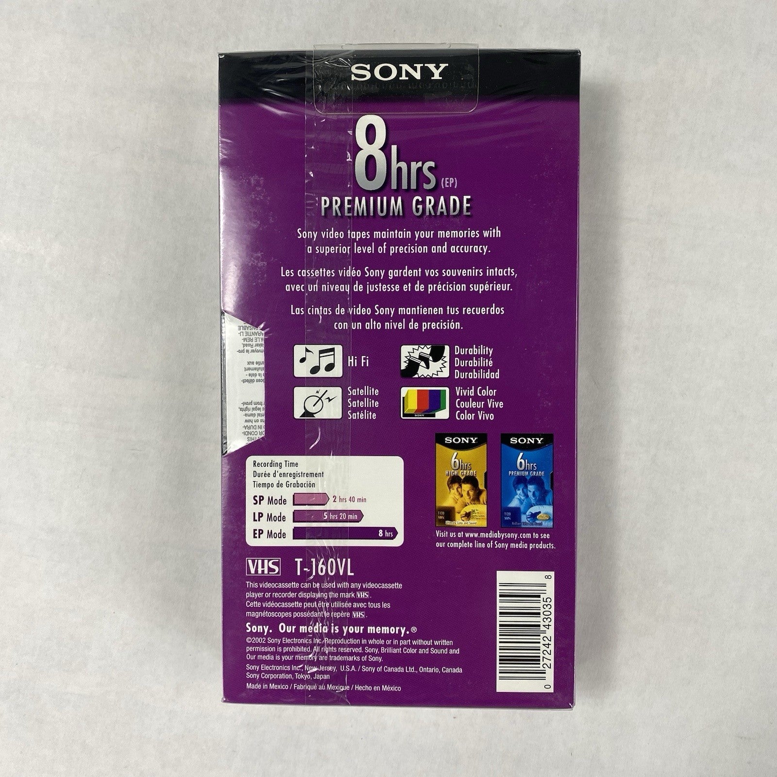 Sony T-160 8hrs Premium Grade VHS Video Cassette Brand New (Lot of 10)