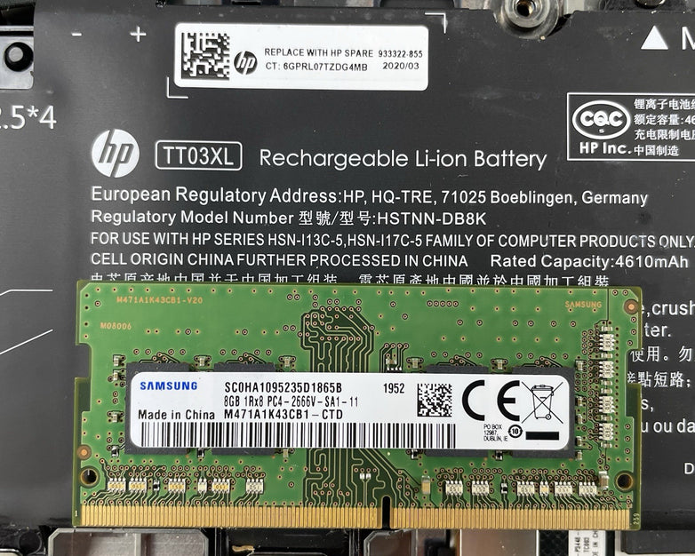 HP EliteBook 850 G6 15.6" i5-8365U 1.60 GHz 8 GB RAM No SSD/OS/AC - Bad DIMM