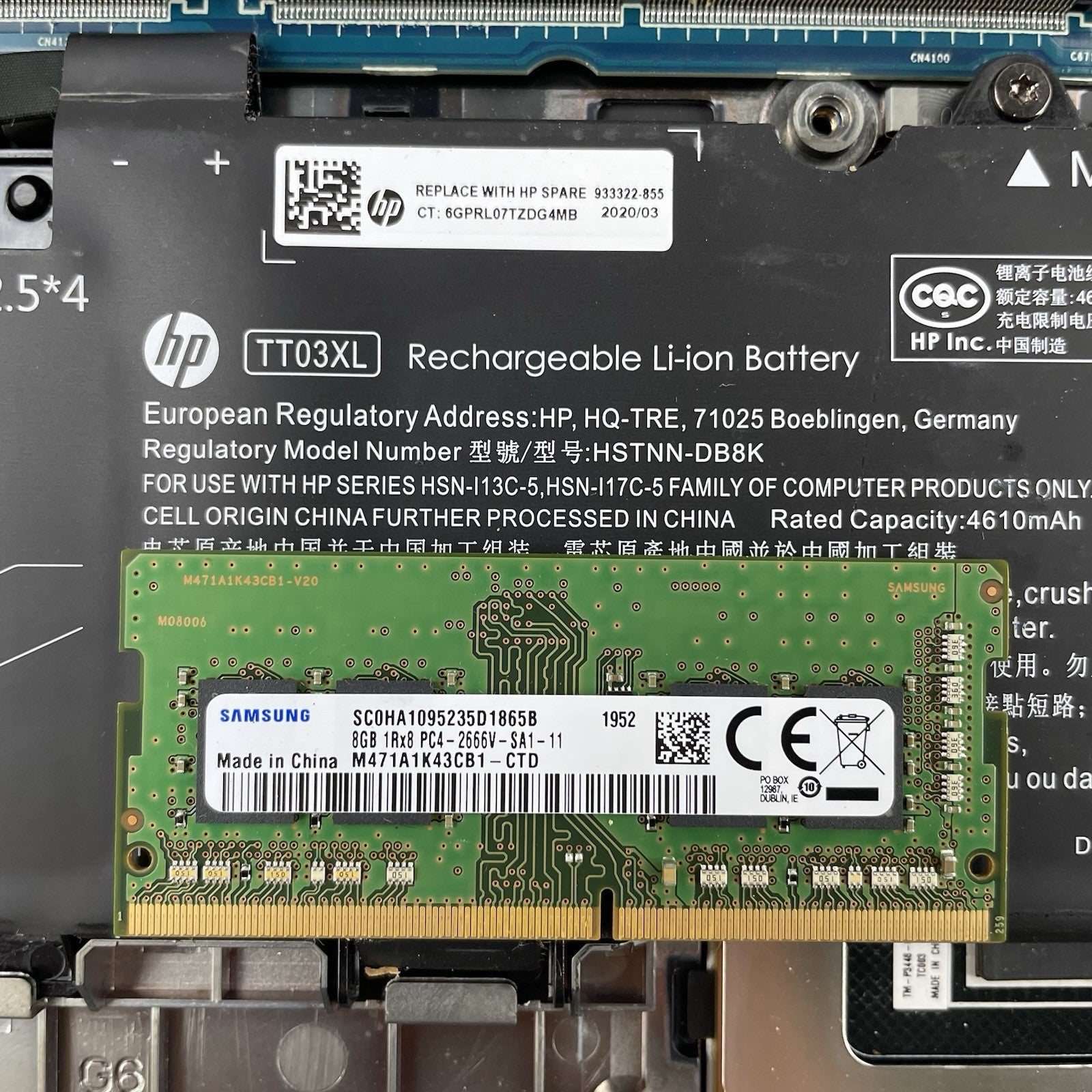 HP EliteBook 850 G6 15.6" i5-8365U 1.60 GHz 8 GB RAM No SSD/OS/AC - Bad DIMM19