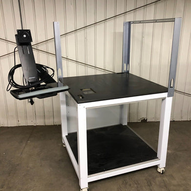 Unbranded Balance Medical Lab Rolling Work Table w/ Ergotron Mount 40"x40"x40"