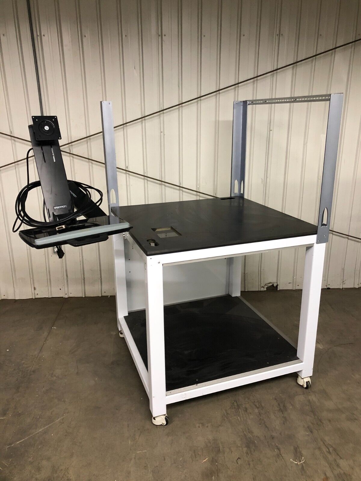 Unbranded Balance Medical Lab Rolling Work Table w/ Ergotron Mount 40"x40"x40"