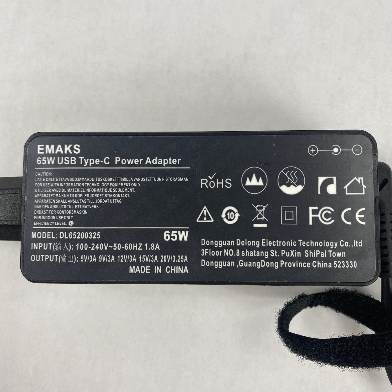 Emaks DL6520035 65W Type C Power Adapter Lot of 44