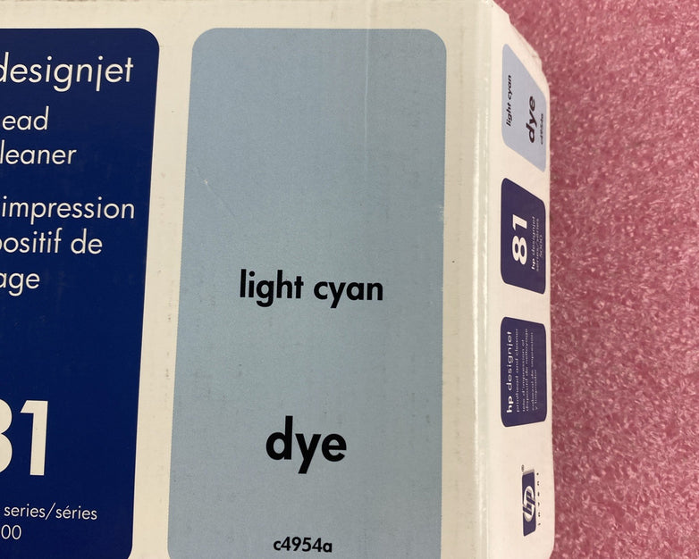 HP C4954A 81 Light Cyan Printhead and cleaner Designjet 5000 25 APR 2008