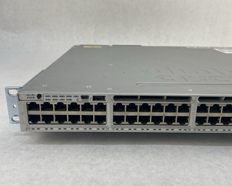 Cisco WS-C3850-48P-S 48-Port V06 PoE+ 2x PSU NM-4-10g Gigabit Switch - Tested