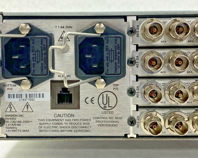 NVision 1 NV4002 case + 2 PS4002 power supplies + 8 DA4010 AES Fanout boards