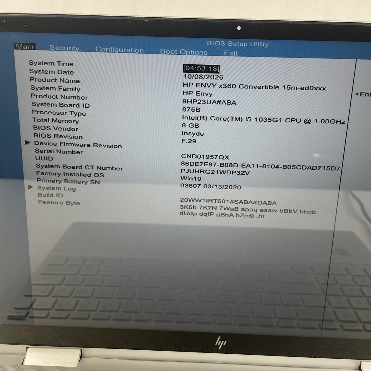 HP Envy x360 15.6" i5-1035G1 1.00 GHz 8 GB RAM No SSD/OS/AC/Batt - READ2