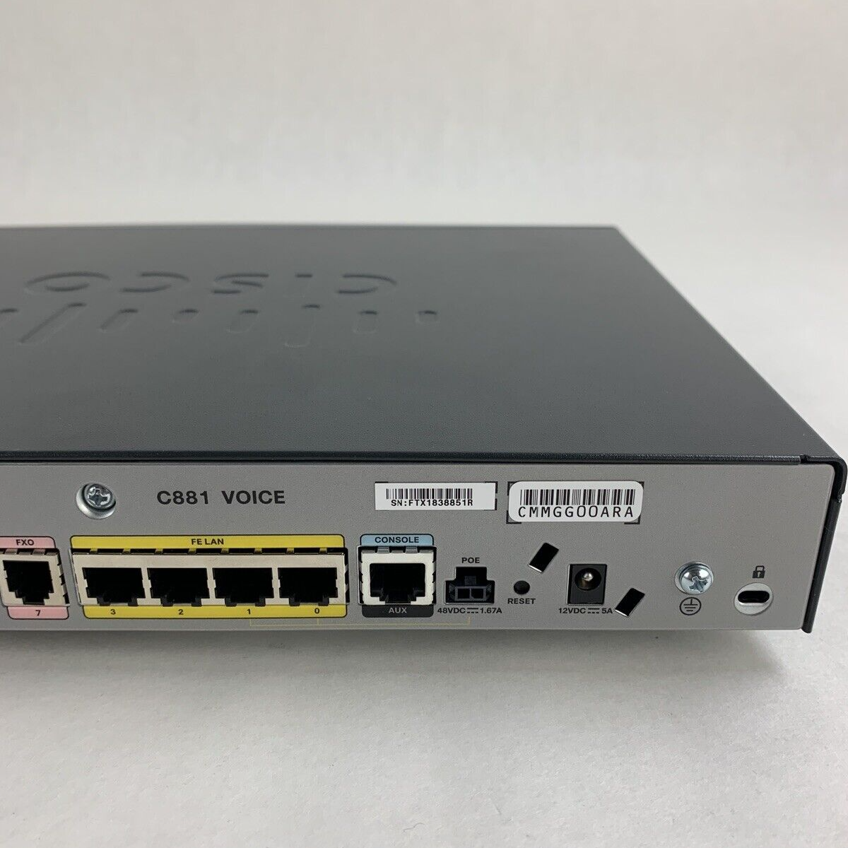 Cisco C881-V-K9 Ethernet Security Router with PSU Box Opened