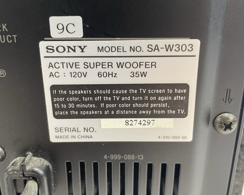 Sony SA-W303 Home Theater Active Subwoofer