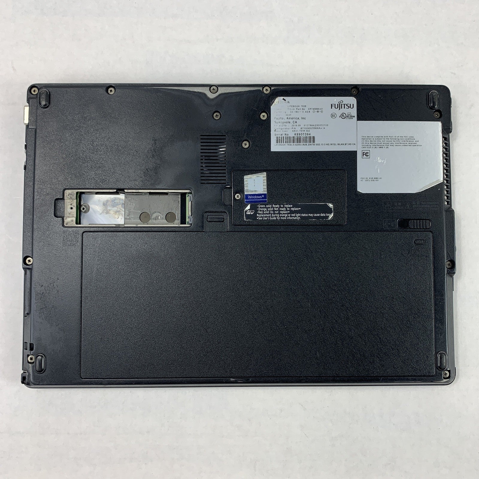 Fujitsu Lifebook T938 13.3" Laptop i5-8250U 1.6 GHz 8 GB Ram No OS No HDD No AC