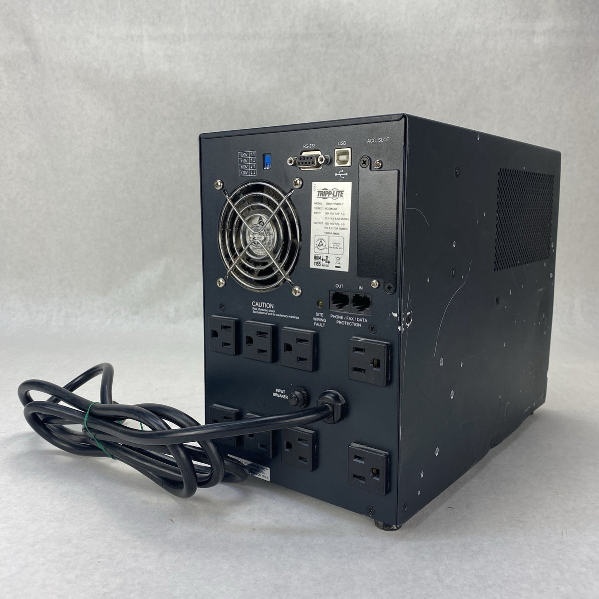 Tripp Lite SMART1500SLT 1500VA 900W UPS Smart Tower - No Batteries Front Panel4