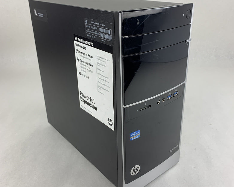 HP Pro 500-070 500 Series MT Desktop Core i3-3240 3.40 GHz 8 GB RAM No OS No HDD