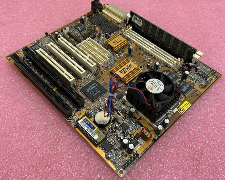 PC CHIPS M590 Motherboard AMD K6-2 3D MMX 149MHz 64MB RAM Baby AT 2x ISA