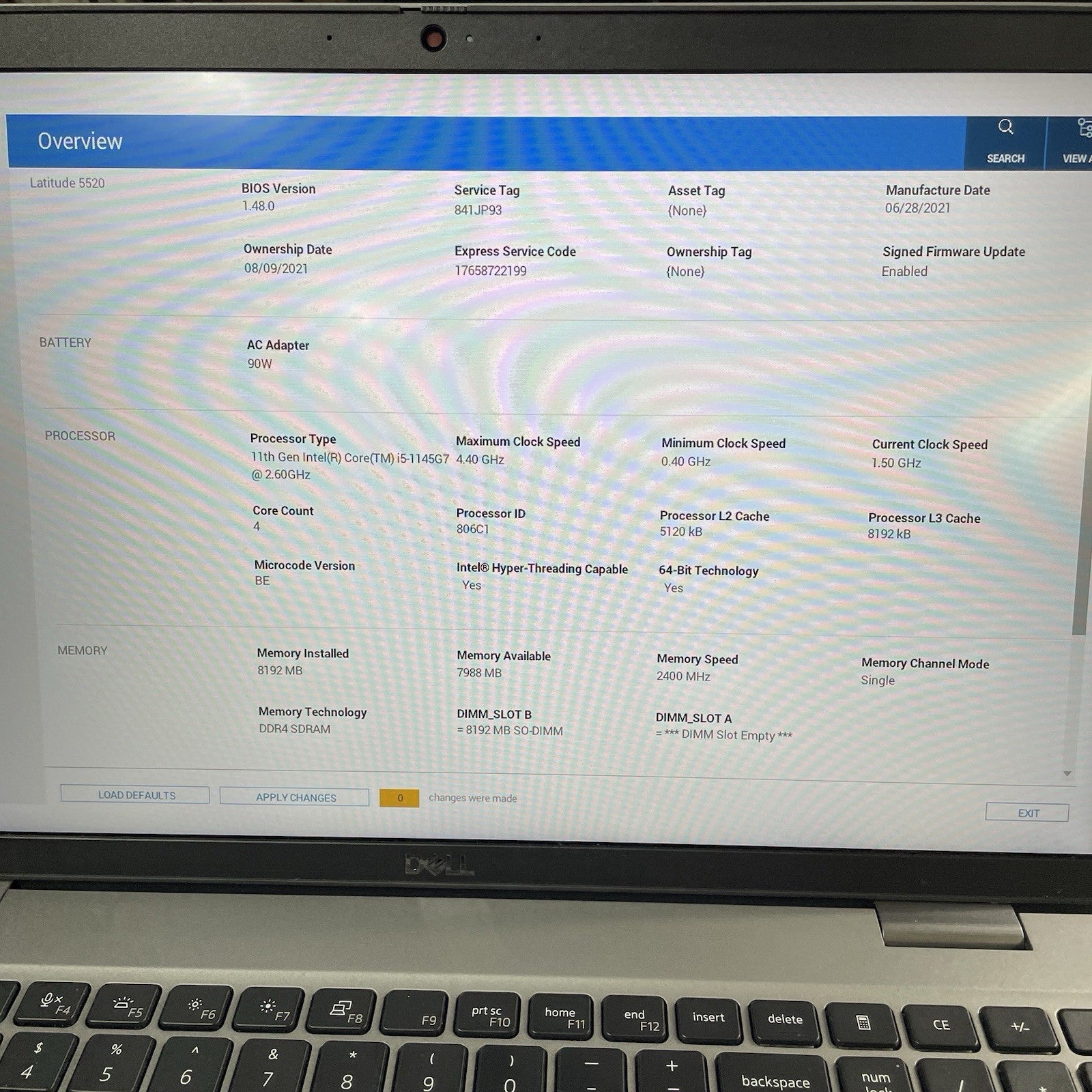 Dell Latitude 5520 15.6" i5-1145G7 2.60 GHz 8 GB RAM No SSD/OS/AC/Battery - READ3