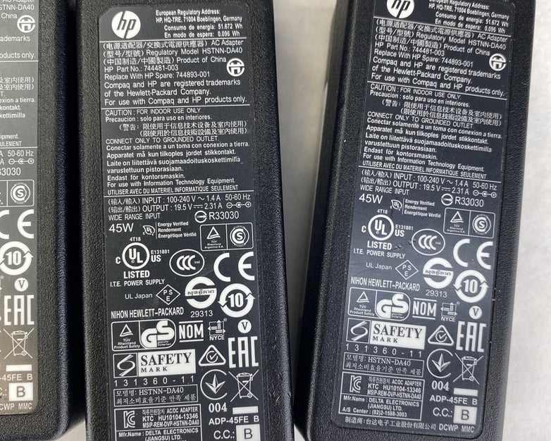 Lot of 6 HP 744481-003 adapter charger power supply 7.4mm*5.0mm 45W 19.5V 2.31A