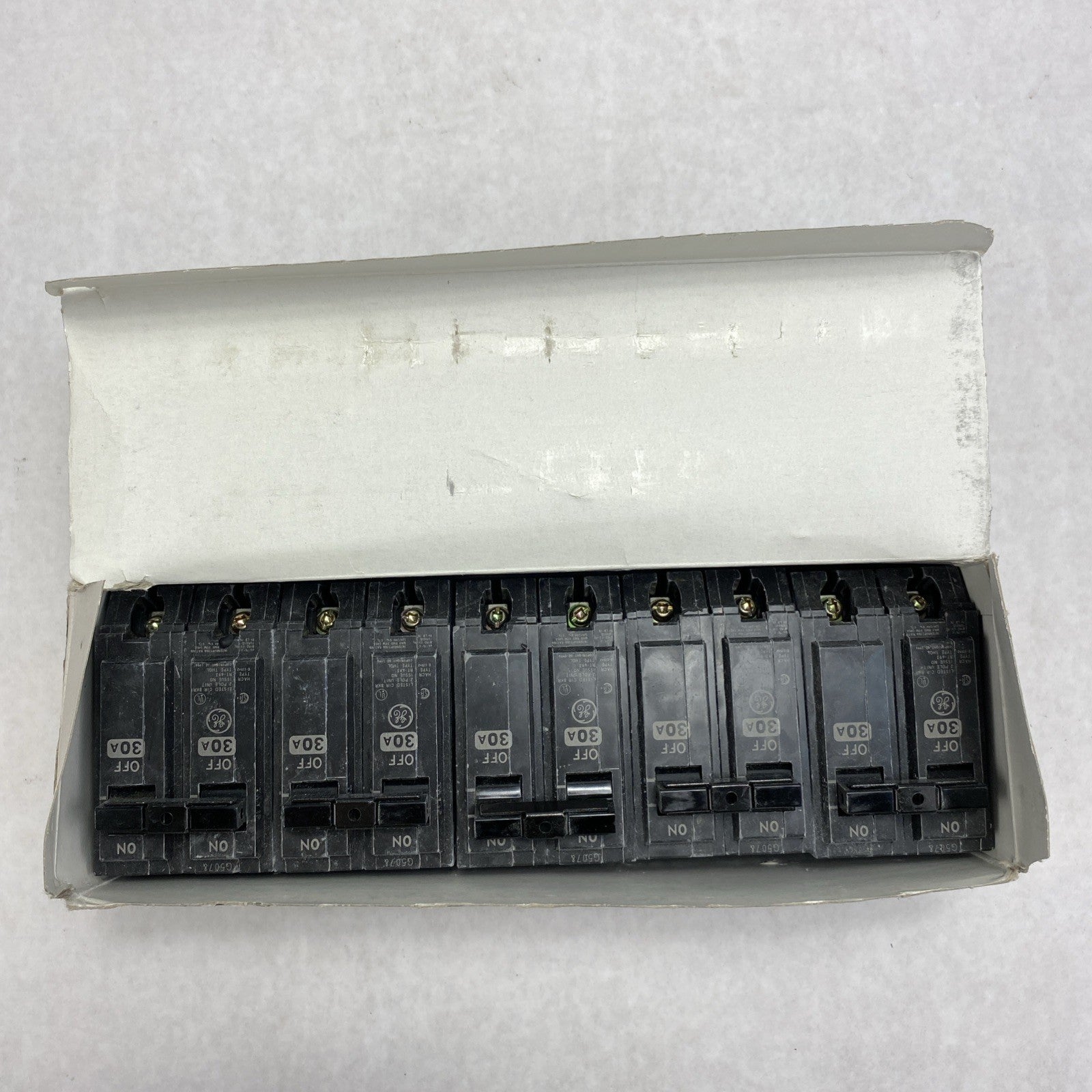 General Electric Model C THQL2130 30A 2 Pole Plug In Circuit Breaker Box Of 53