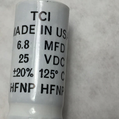 NOS  TCI  6.8 MFD  25 VDC  HFNP Capacitor   Lot of 7