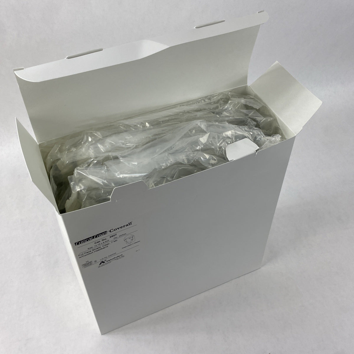 Alpha Protech Critical Cover Coverall 2807 Full Face Shields Clear - Case of 1006