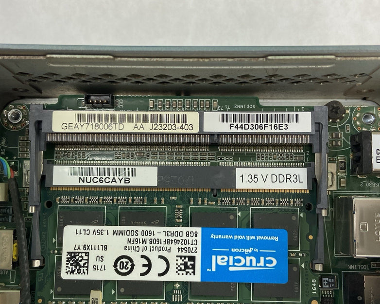 Intel NUC6CAY Micro Intel Celeron J3455 1.5GHz 8GB RAM No HDD/OS/AC