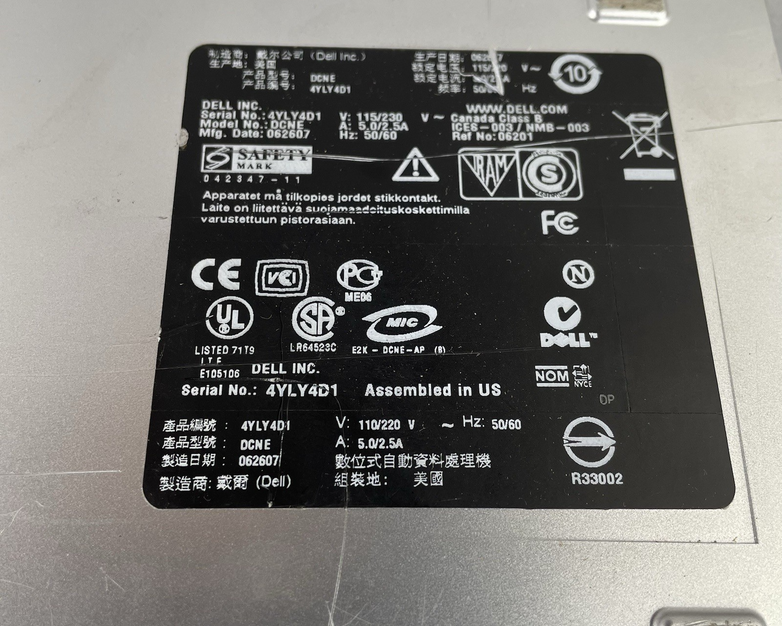 DELL Dimension C521 DT AMD Athlon 64 x2 1.90 GHz 1 GB Ram DVD-RW No HDD No OSS