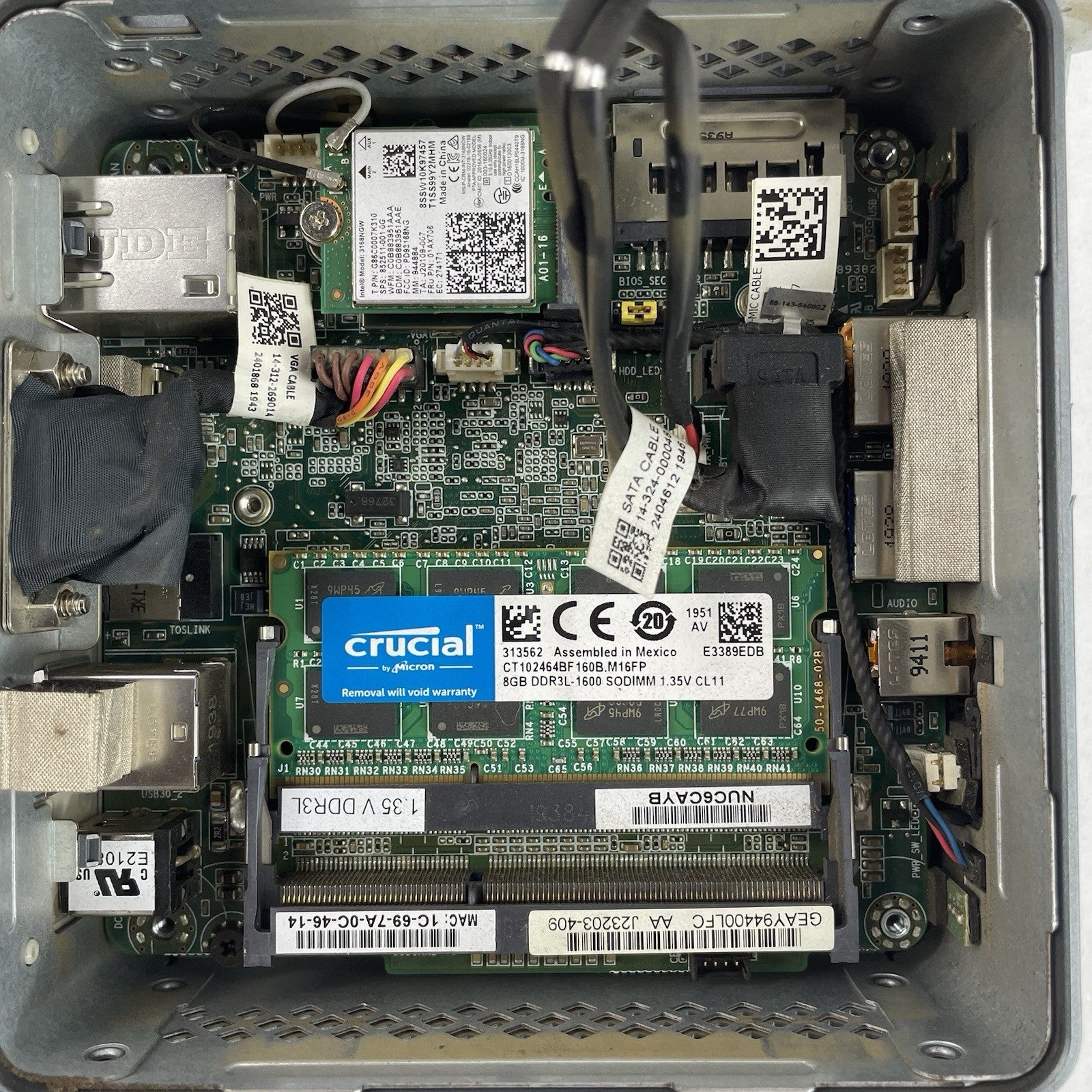 Intel NUC6CAY Micro Celeron J3455 1.50 GHz 8 GB RAM No SSD/OS/AC8