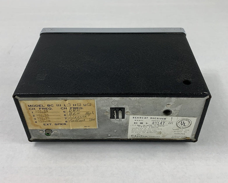 Electra Bearcat III BC-III Vintage 8 Channel Scanner - No Antenna
