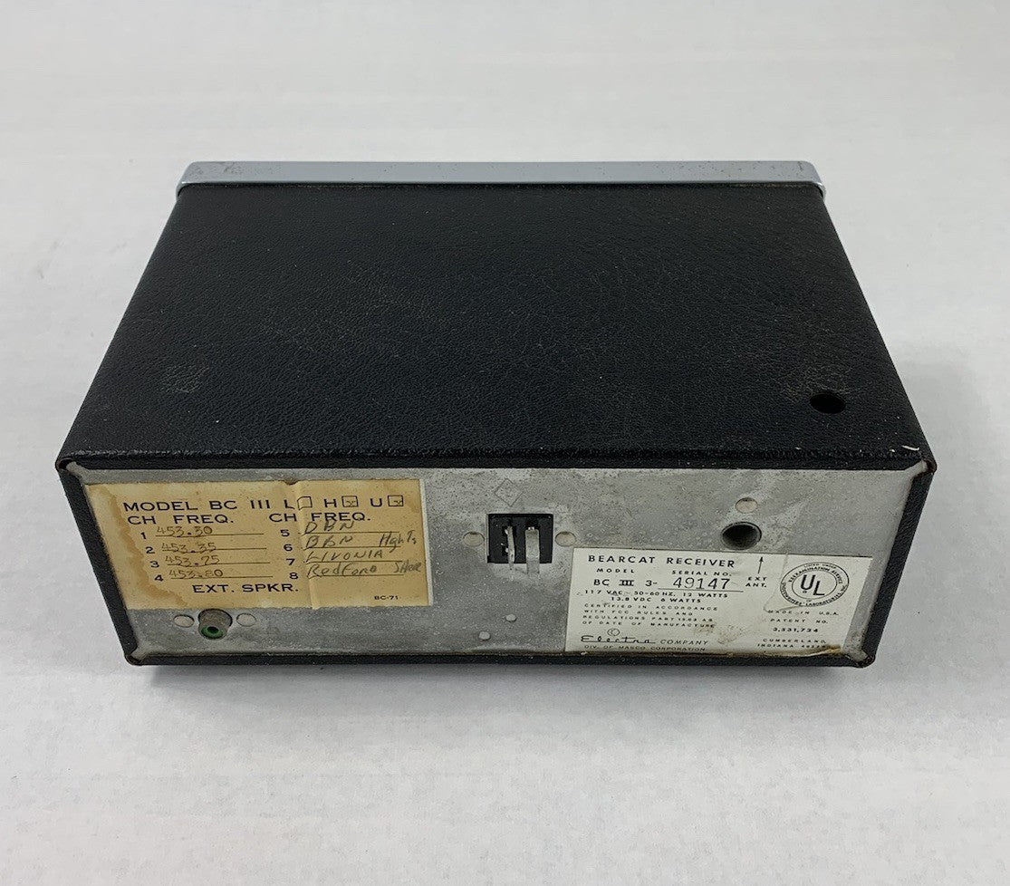 Electra Bearcat III BC-III Vintage 8 Channel Scanner - No Antenna