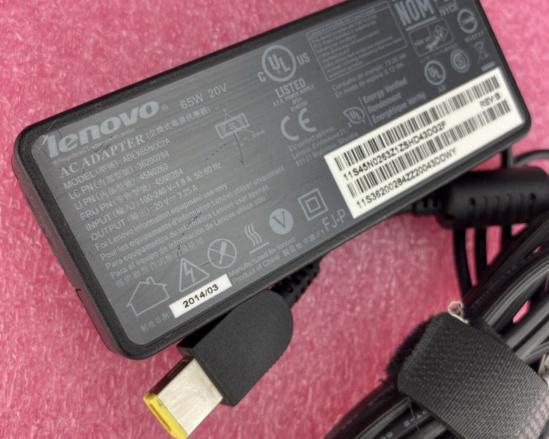 Lenovo ADLX65NCC2A ThinkPad Series 20V 3.25A 65W AC Power Adapter Slim Connector
