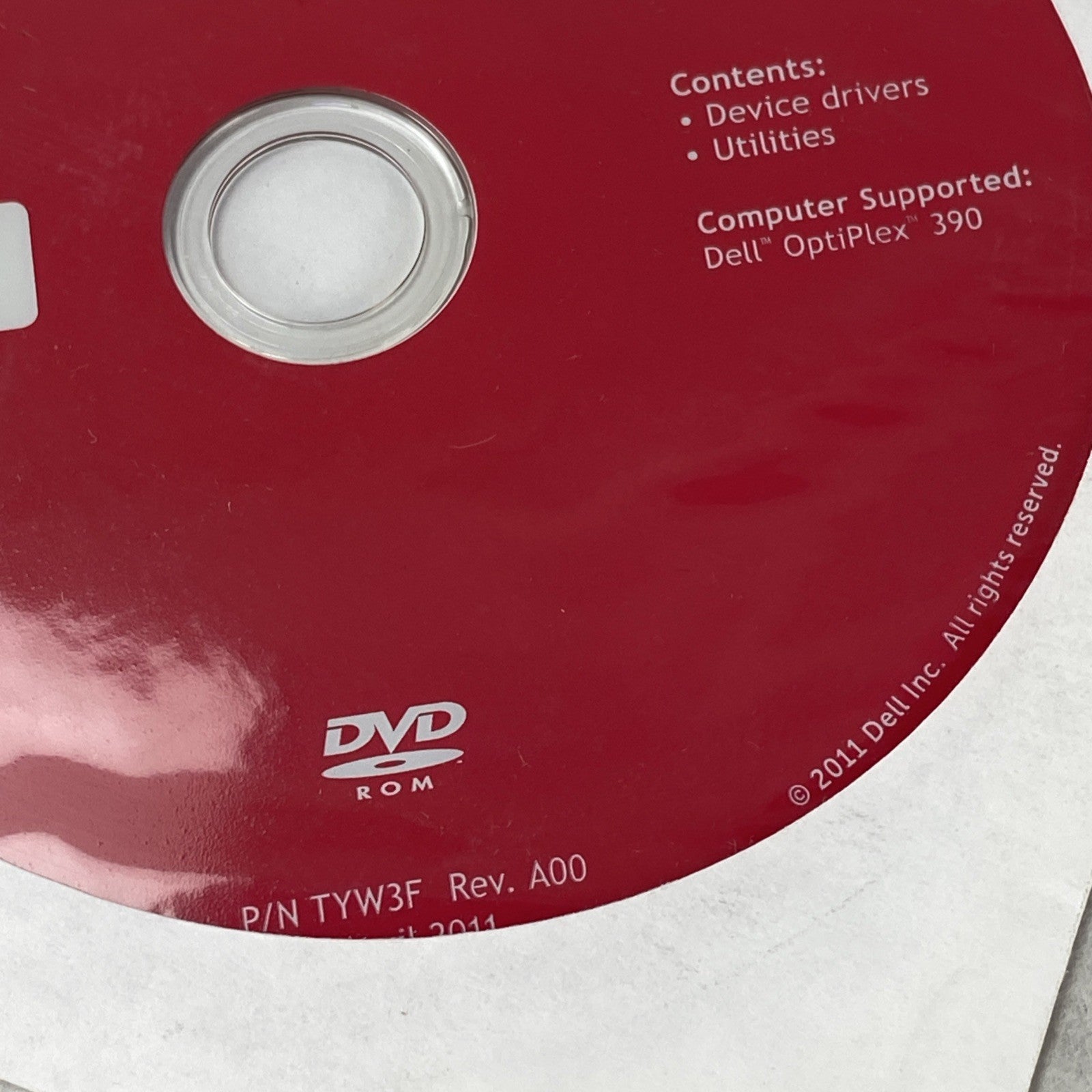 Genuine Dell 0745Y7 TYW3F OptiPlex 390 Resource Media DVD Drivers Utilities 3