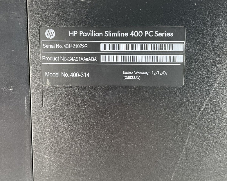 HP 400-314 DT AMD E1-2500 1.4GHz 4GB RAM No HDD No OS