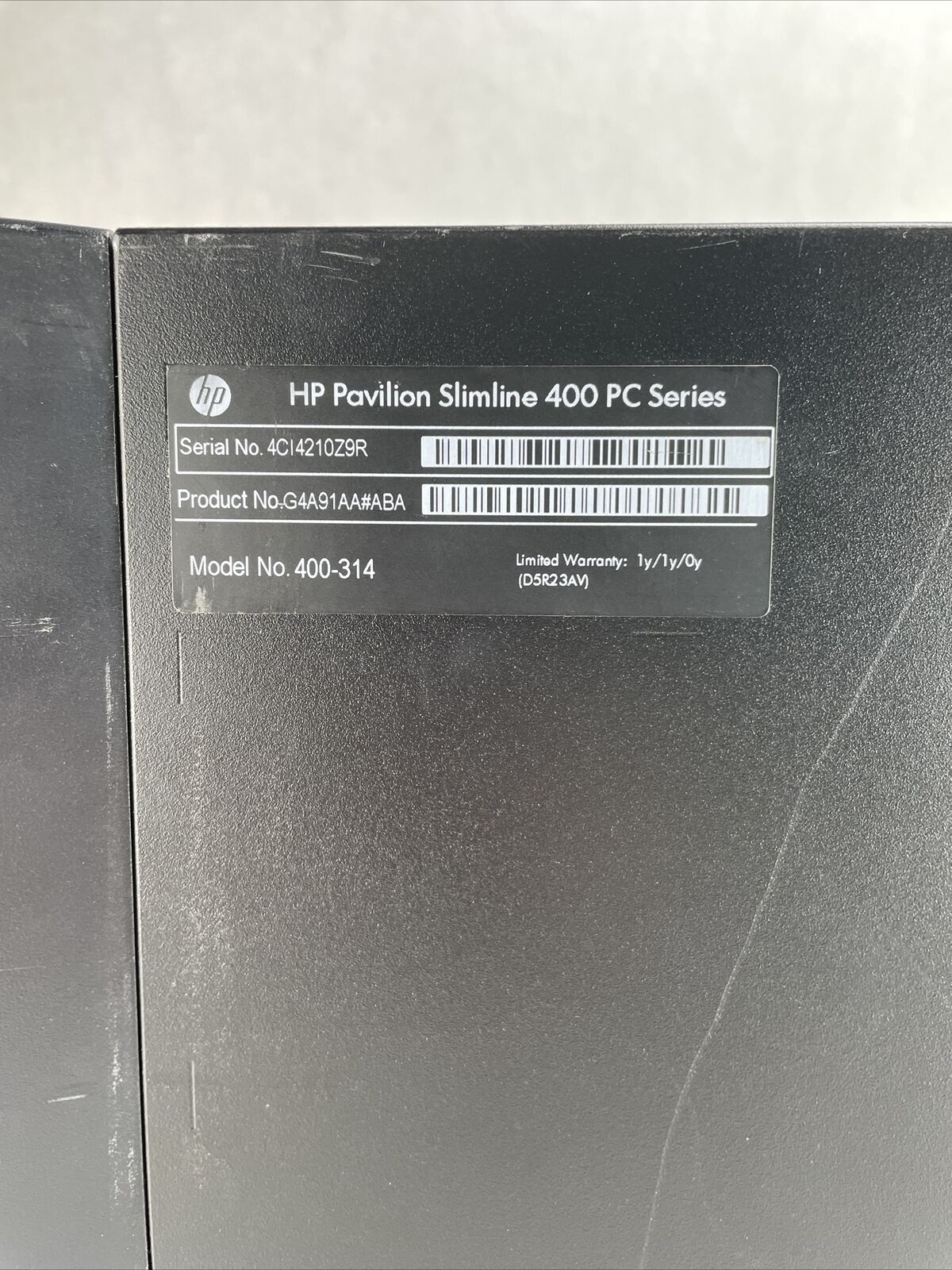 HP 400-314 DT AMD E1-2500 1.4GHz 4GB RAM No HDD No OS