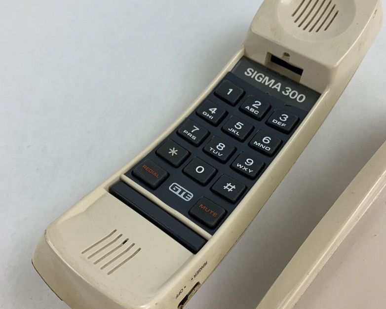 GTE 03601 Trimline Phone Telephone Touchtone Sigma 300 Wall Desk Vintage