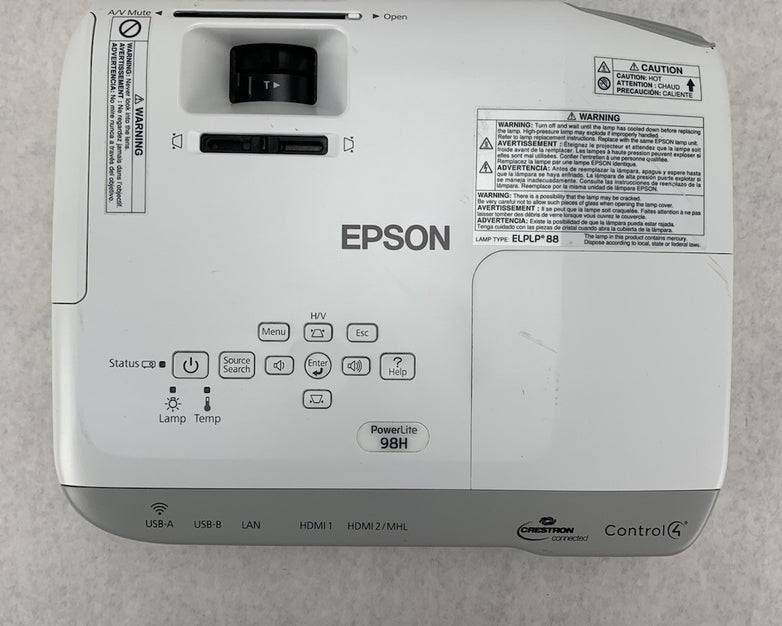 Epson PowerLite 98H H687A LCD Lamp Projector 1803 Lamp Hours - No Remote
