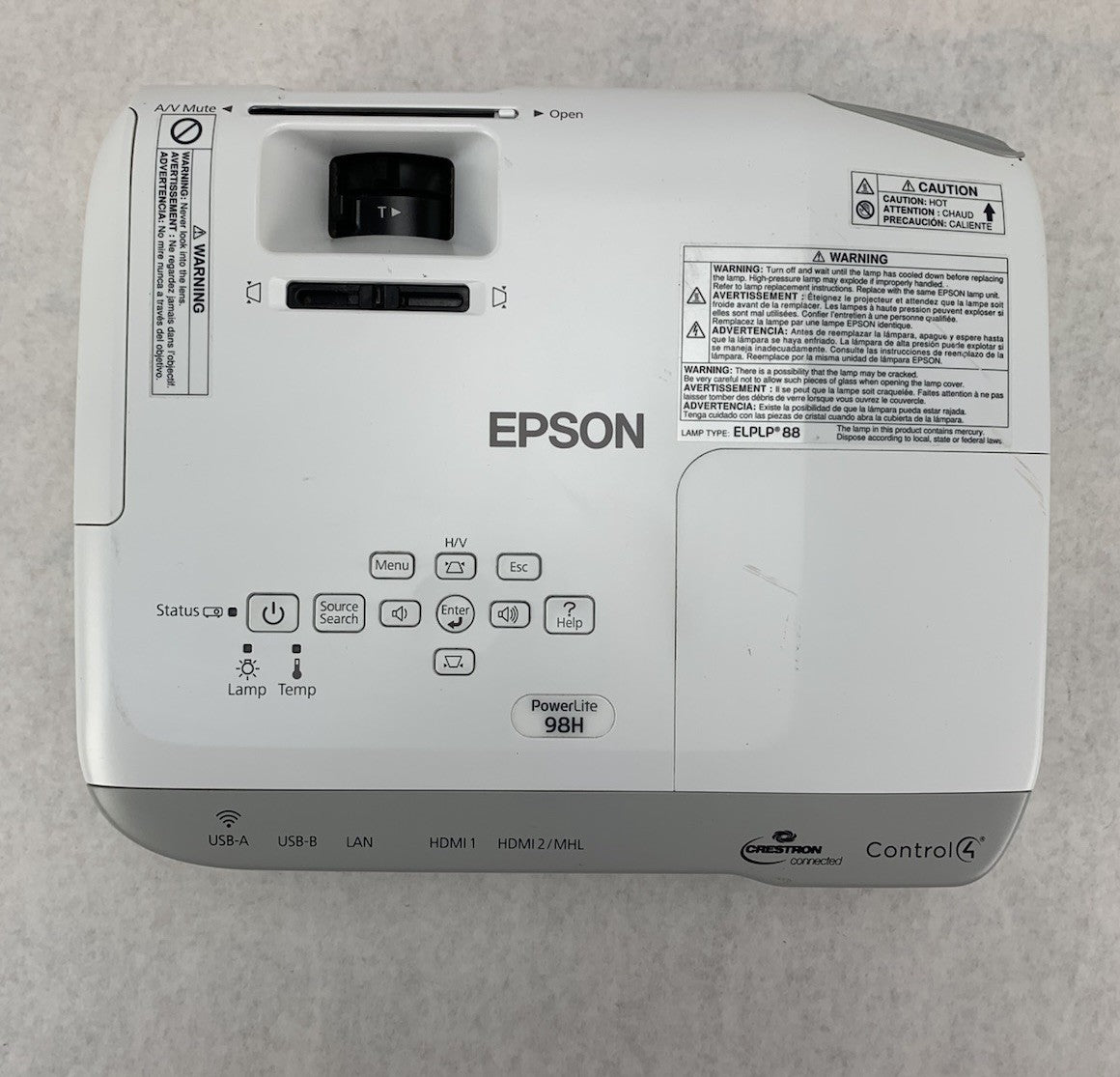 Epson PowerLite 98H H687A LCD Lamp Projector 1803 Lamp Hours - No Remote6