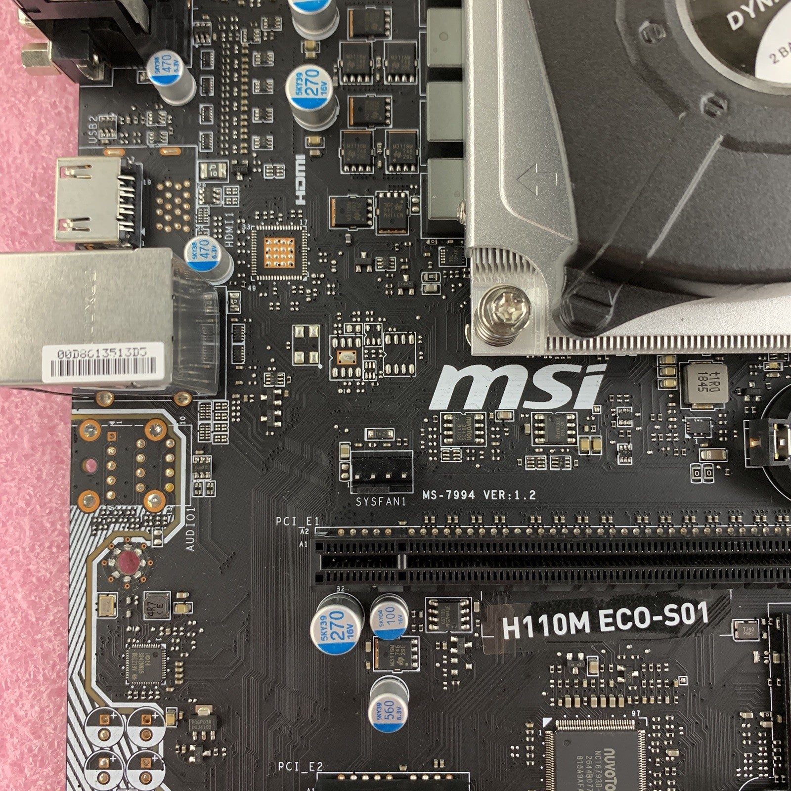 MSI H110M ECO-S01 Intel Celeron G3900 2.80GHz 8 GB Ram LGA1151 Motherboard No IO