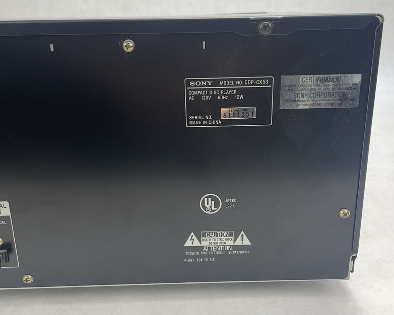 Sony CDP-CX53 50 Disc +1 CD Mega Storage Changer Player Carousel Tested