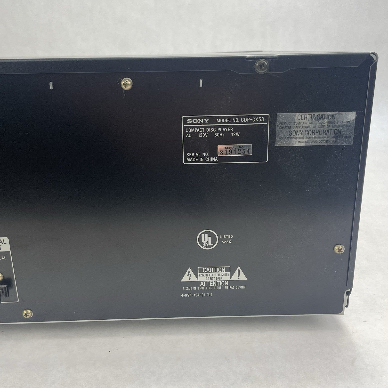 Sony CDP-CX53 50 Disc +1 CD Mega Storage Changer Player Carousel Tested7