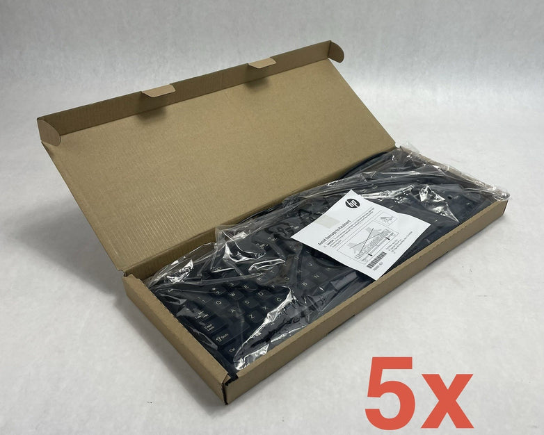 HP SK-2025 Multimedia Keyboard USB Wired with USB Hub Lot of 5
