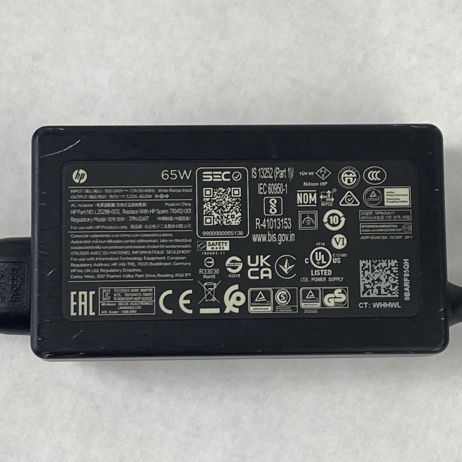 HP TPN-DA17 65W 19.5V 3.33A Blue Tip Barrel Laptop AC Adapter (Lot of 5)