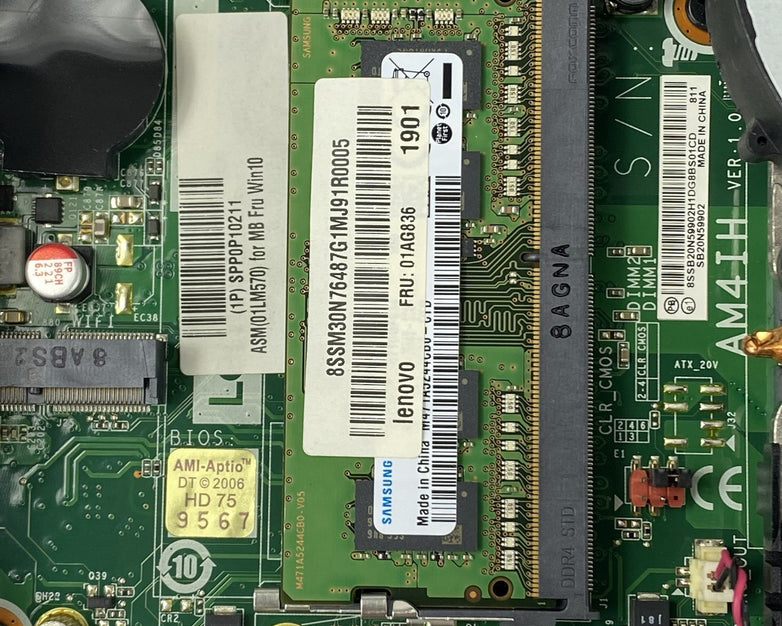 Lenovo ThinkCentre M715Q Micro AMD A6-9500E 3GHz 1x4GB RAM No HDD/OS/AC