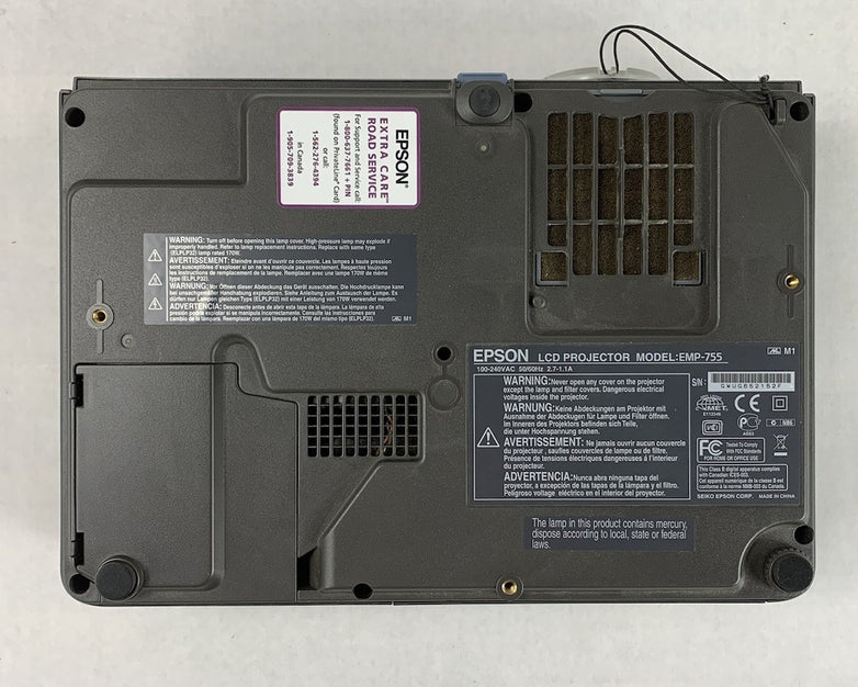 Epson PowerLite EMP-755 LCD Projector w/ Remote - Parts or Repair