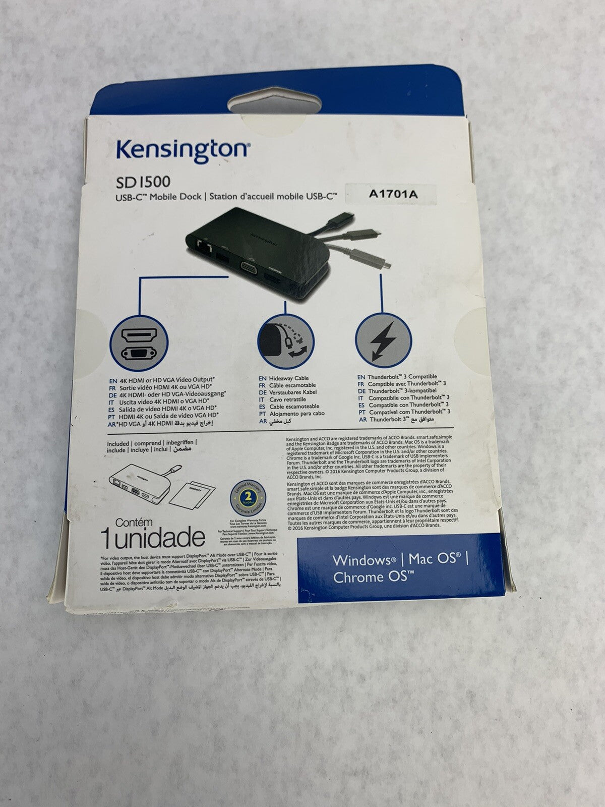 Kensington SD 1500 USB-C Mobile Dock Station 4k