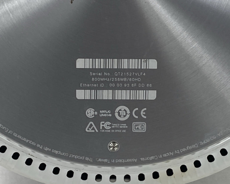 Apple M6498 iMac G4 / 800 15" 2002 PowerPC G4 2.10 GHz 768 MB RAM No HDD No OS