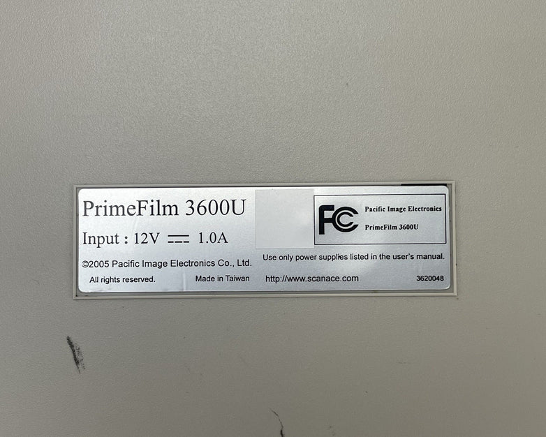 Pacific Image PrimeFilm 3600u Scanner Power Tested