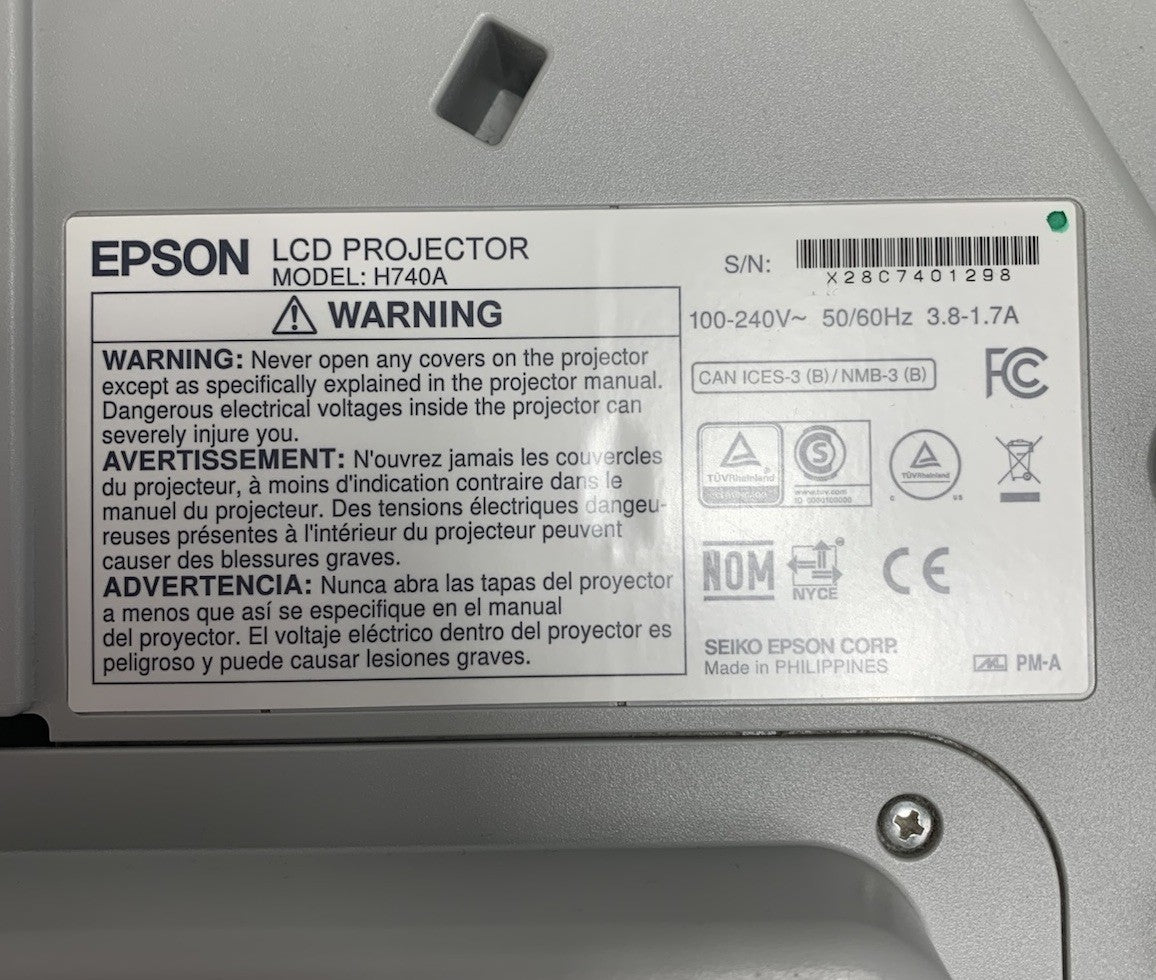 Epson PowerLite 695Wi H740A LCD Lamp Projector 4896 Lamp Hours - No Remote7