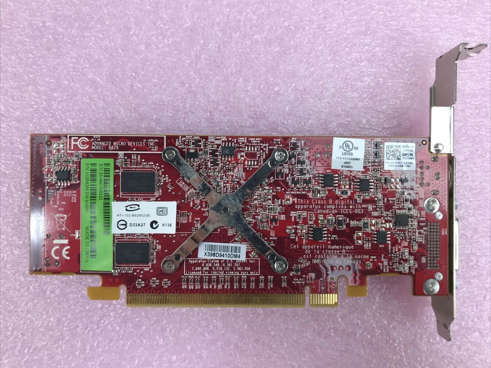ATI Radeon HD 3450 PCIe Graphics Card AMD B629 Dell X398D DMS-59 (Lot of 2)