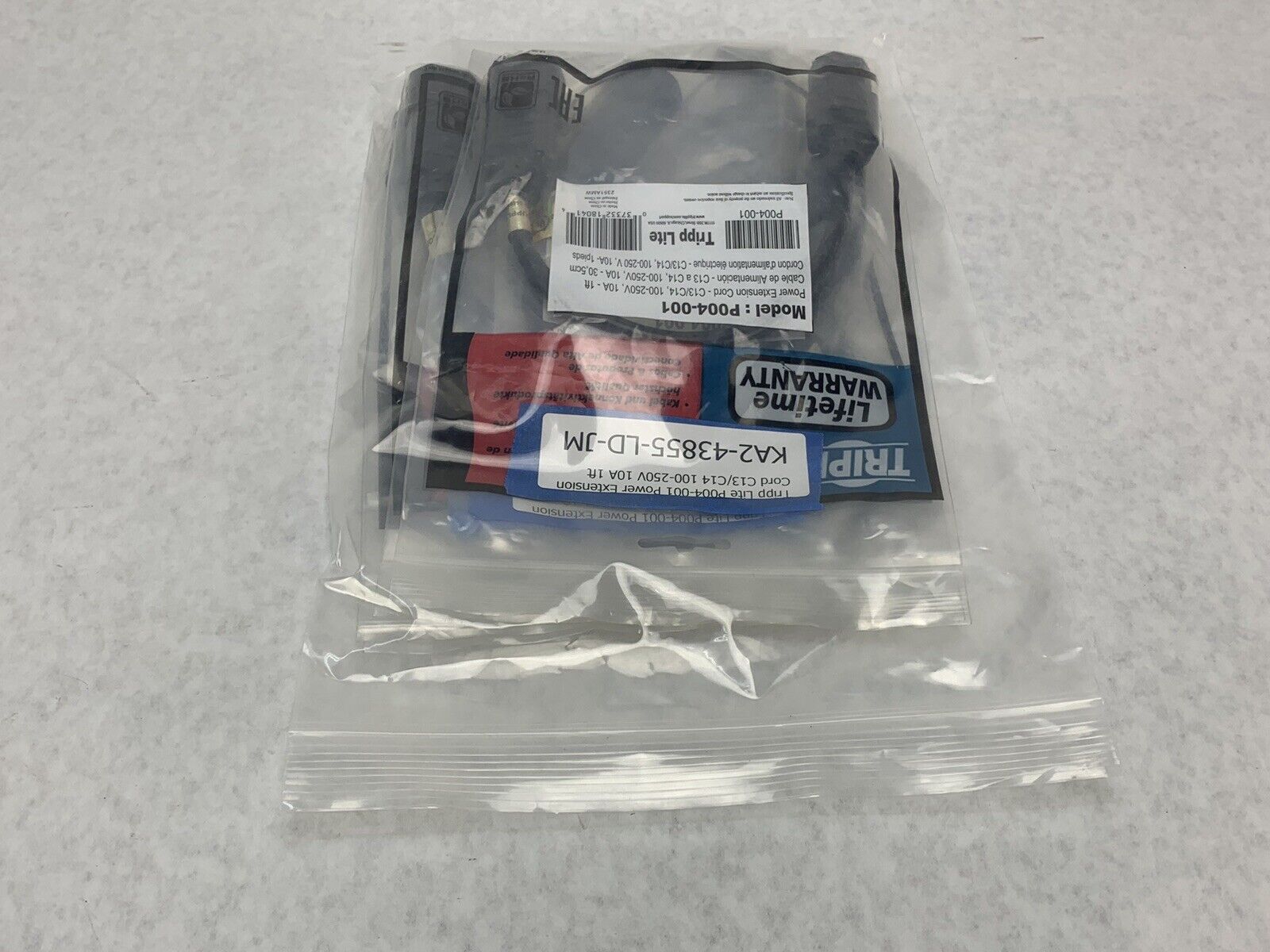 Tripp Lite P004-001 Power Extension Cord C13/C14 100-250V 10A 1ft