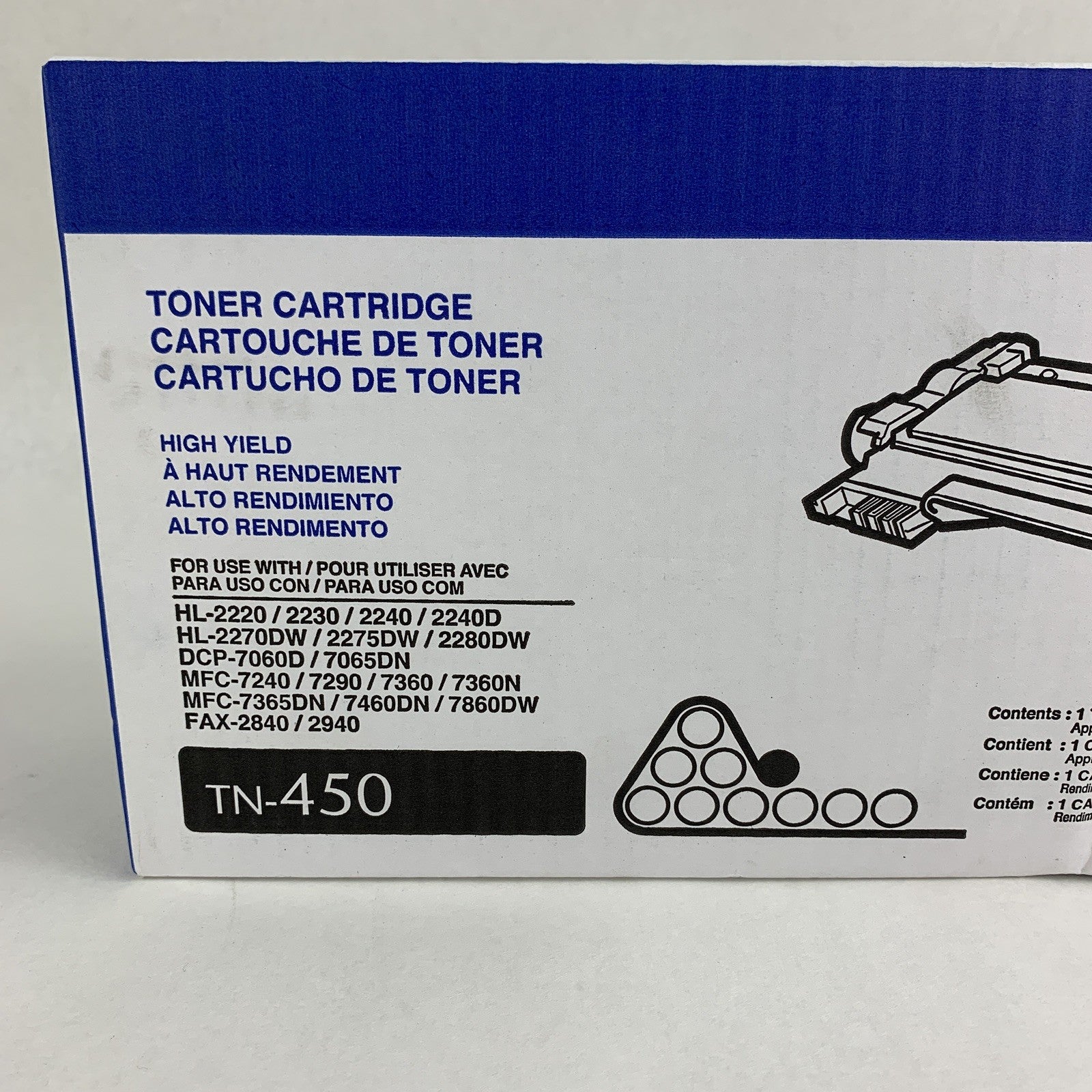 Brother TN-450 High Yield Black Toner Cartridge OEM New Sealed Box