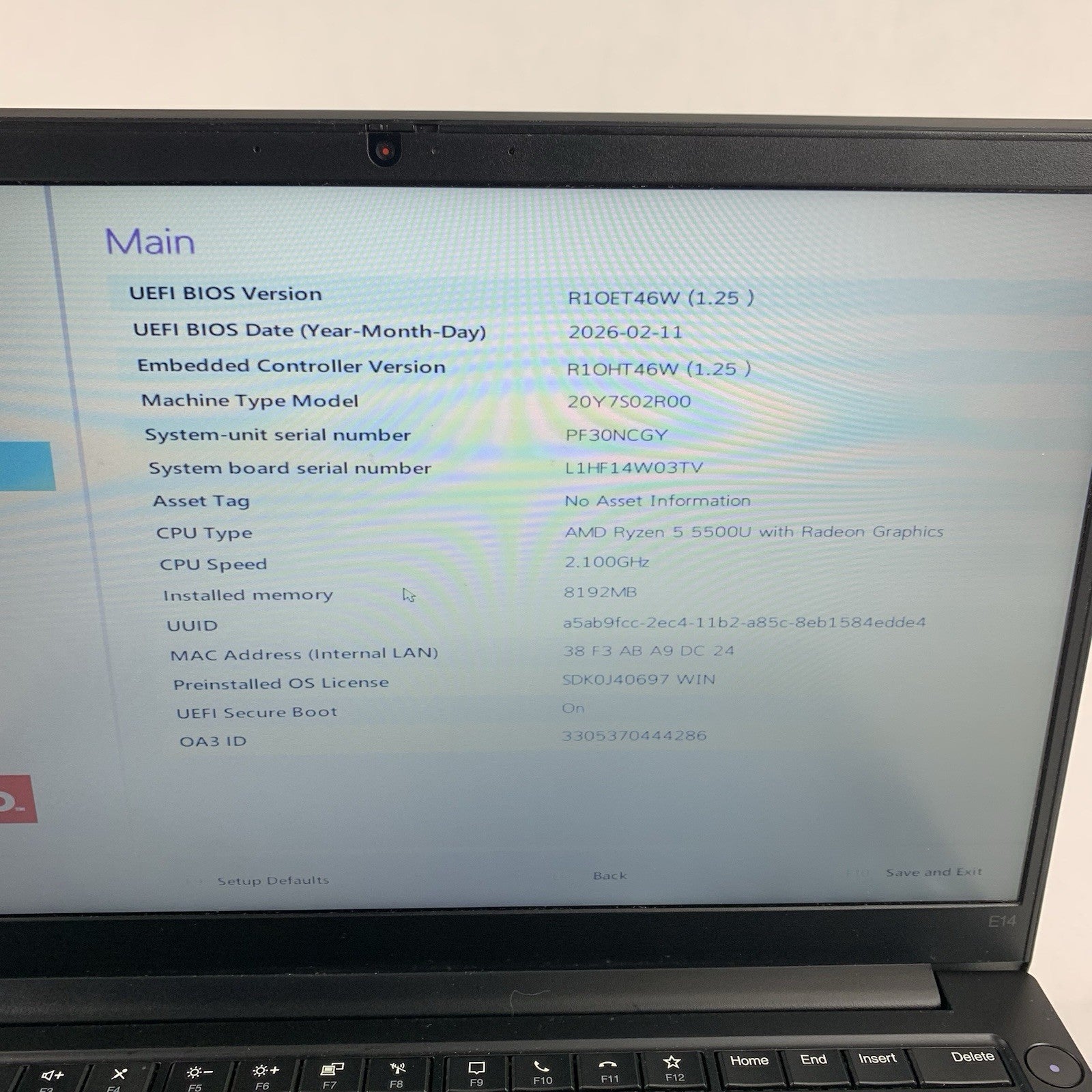 Lenovo ThinkPad E14 Gen 3 14" Ryzen 5 5500U 2.1Ghz 8GB Ram No OS/HDD/AC Scratch2