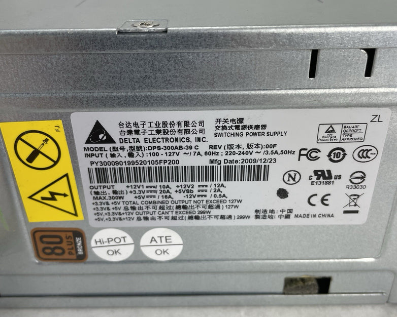 Delta Electronics DPS-300AB-39 C 300W ATX Power Supply
