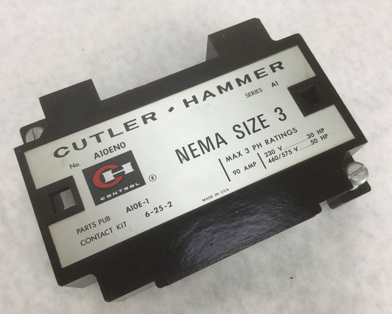 FRONT COVER ONLY Cutler Hammer A10EN0, (A10E-1) Nema Size 3 COVER ONLY